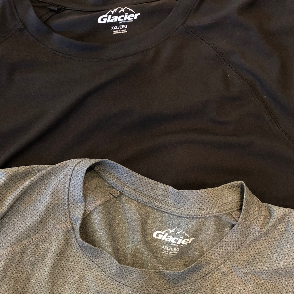 Glacier Men's Short Sleeve Crew Neck Tee - Navy, Black, Charcoal